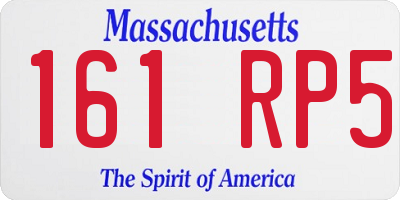 MA license plate 161RP5
