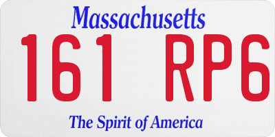 MA license plate 161RP6