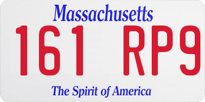 MA license plate 161RP9
