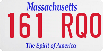 MA license plate 161RQ0