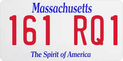 MA license plate 161RQ1