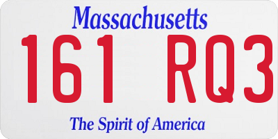 MA license plate 161RQ3