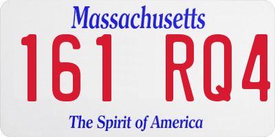 MA license plate 161RQ4