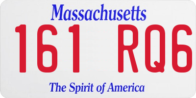 MA license plate 161RQ6