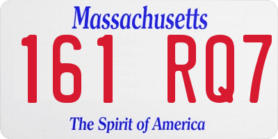 MA license plate 161RQ7
