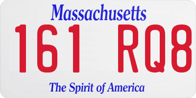 MA license plate 161RQ8