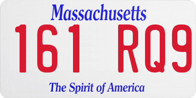 MA license plate 161RQ9