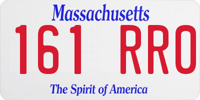 MA license plate 161RR0