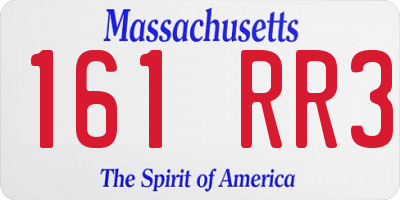 MA license plate 161RR3