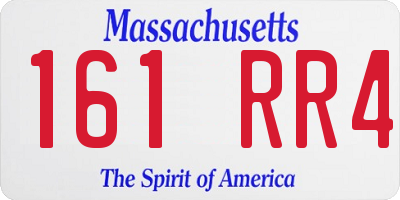 MA license plate 161RR4
