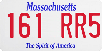 MA license plate 161RR5