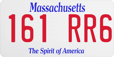 MA license plate 161RR6