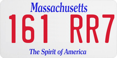 MA license plate 161RR7