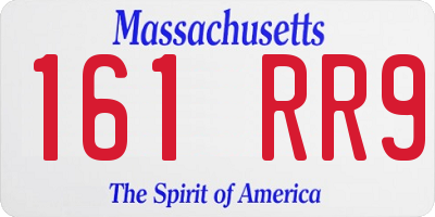 MA license plate 161RR9