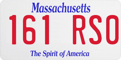 MA license plate 161RS0