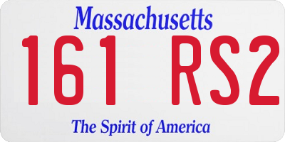 MA license plate 161RS2