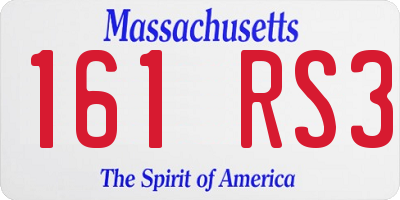 MA license plate 161RS3
