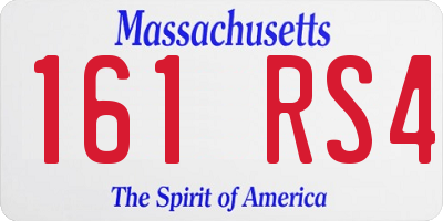 MA license plate 161RS4