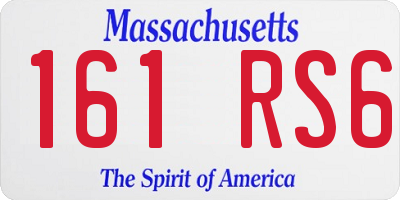 MA license plate 161RS6
