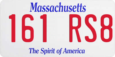 MA license plate 161RS8