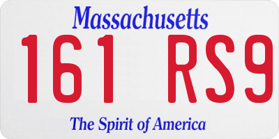 MA license plate 161RS9