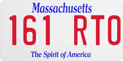 MA license plate 161RT0