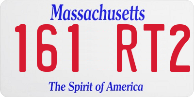 MA license plate 161RT2
