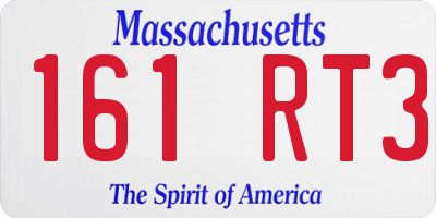 MA license plate 161RT3