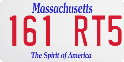 MA license plate 161RT5