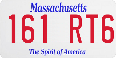MA license plate 161RT6