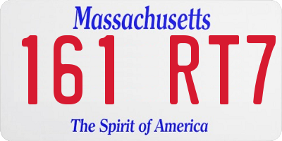 MA license plate 161RT7