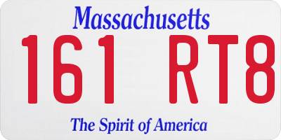MA license plate 161RT8