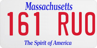 MA license plate 161RU0