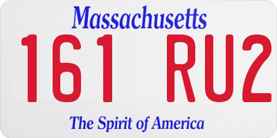 MA license plate 161RU2