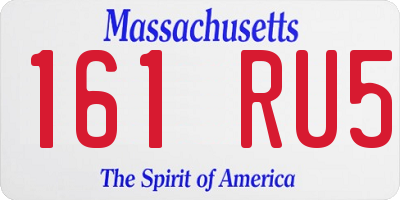 MA license plate 161RU5