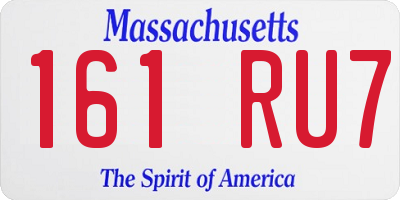 MA license plate 161RU7