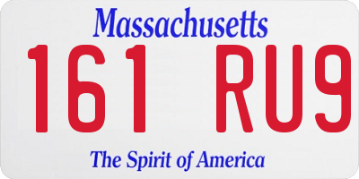 MA license plate 161RU9