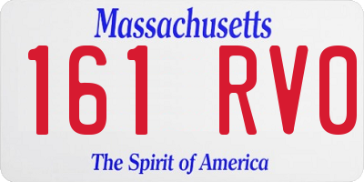 MA license plate 161RV0