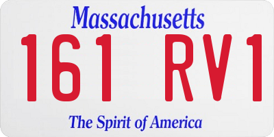 MA license plate 161RV1
