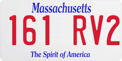 MA license plate 161RV2