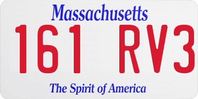 MA license plate 161RV3