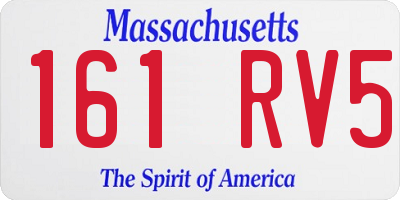 MA license plate 161RV5