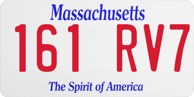 MA license plate 161RV7