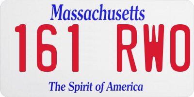 MA license plate 161RW0