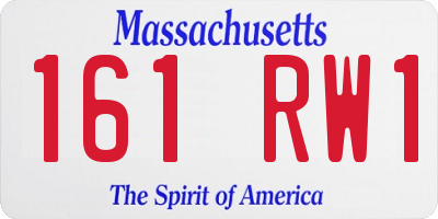 MA license plate 161RW1