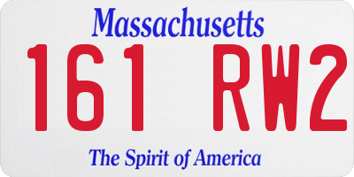 MA license plate 161RW2