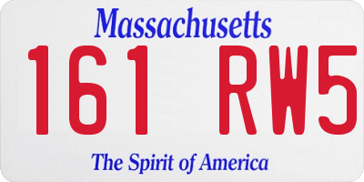 MA license plate 161RW5