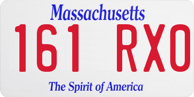 MA license plate 161RX0