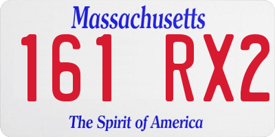 MA license plate 161RX2