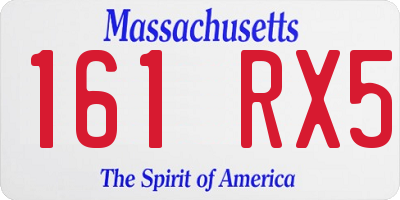 MA license plate 161RX5